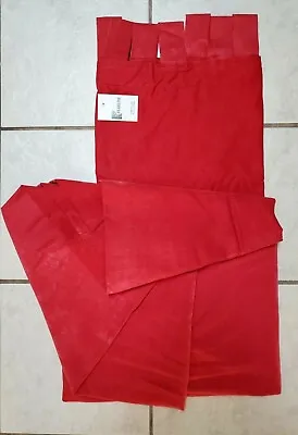 Tap Top Red Curtains Drapery For High Ceiling Living Room One Panel 52  X 96  • $12.49