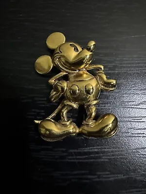 Mickey Mouse Gold-Tone Pin Brooch By Disney Napier Vintage • $28