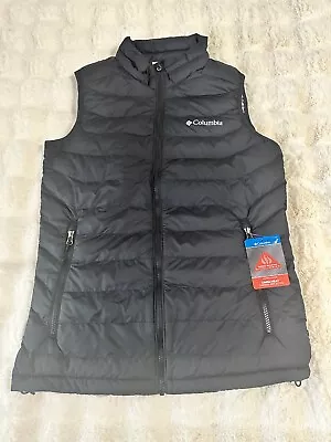 Columbia Mens White Out Omni-Heat Puffer Vest Black XO0482-010 Size Small • $60