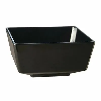 APS Float Square Bowl In Black Made Of Melamine With Distinctive Base 125x125mm • £15.19