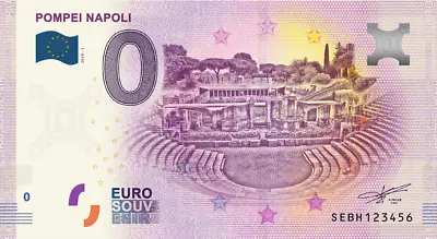 £3.18 • Buy €0 Zero Euro Souvenir Official Note Italy 2019 - Pompei Naples