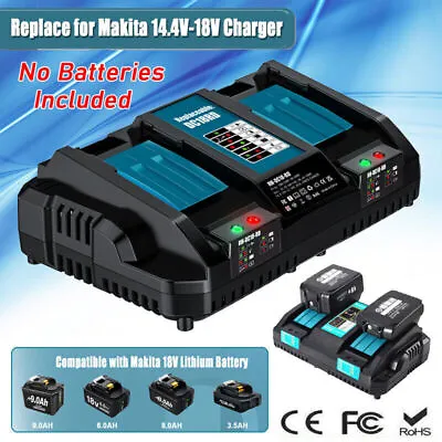 For Makita DC18RD Twin Dual Port / DC18RC 18V LXT LI-ION Rapid Battery Charger • £26.89