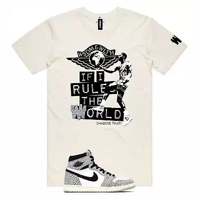 Shirt To Match Air Jordan Retro 1 High White Cement - AJ1 Sneaker Matching Tee • $23.98