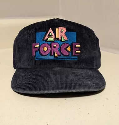 Vintage Air Force Corduroy Snapback Hat Cap 90s Made In USA RARE • $99.99