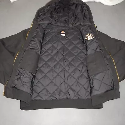  Dickies Jacket Mens XL Black Hooded Duck Canvas Quilted Lined Work  • $36