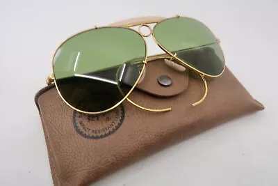 Vintage B&L Ray Ban Gold Filled Shooter Sunglasses USA 1/30 10K GO 62mm Men's M • $18.67