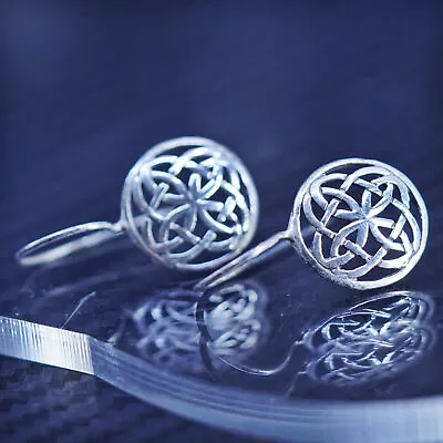 Vintage Irish Celtic Knot Sterling Silver 925 Handmade Earrings • $24