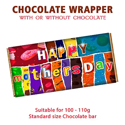 Happy Mothers Day Chocolate Bar Wrapper Novelty Gift For Mummy Grandma Nanny • £4.99