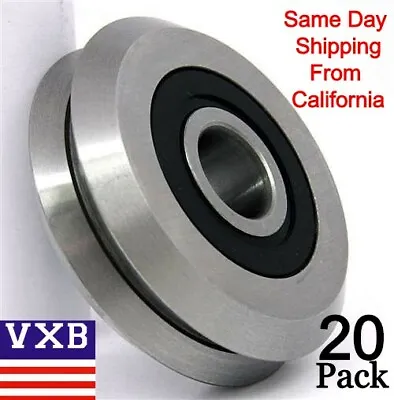 $79.95 • Buy 20 PIECES RM2-2RS 3/8'' Inch Track Roller Bearing V Groove Rubber Sealed 0.375 