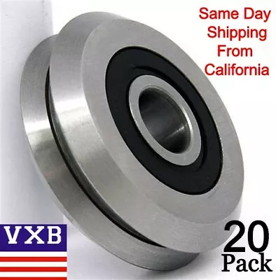 $79.95 • Buy 20 PIECES RM2-2RS 3/8'' Inch Track Roller Bearing V Groove Rubber Sealed 0.375 