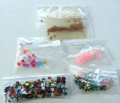 LOT Of VTG Sequins Various Colors Styles Sizes Materials • $10.95