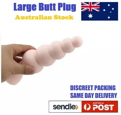 Large Butt Anus Plug Anal Bead Chain Suction Cup Big Dildo Prostate Sex Toy • $14.99