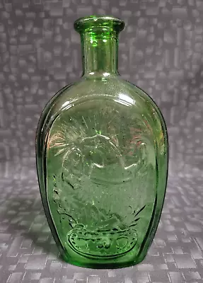 Vintage Wheaton TWD Franklin Clipper Ship/Eagle Green Glass Bottle Americana • $8