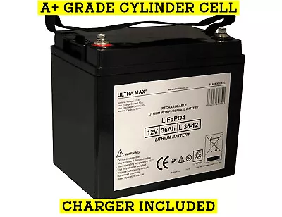 £181.86 • Buy Ultramax 12v 36Ah LiFePO4 Battery For For Sightseeing Cars & Hybrid Vehicles