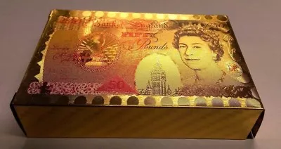 £3.99 • Buy New 50 Pound Gold Card  Playing Cards Deck Poker Waterproof Game Uk Stock