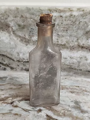 VINTAGE MEDICINE BOTTLE With CORK - Early 1900's - FOUND BURRIED IN BASMENT! • $15