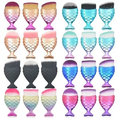 3Pcs/Set Mermaid Shape Mermaid Shape Makeup Brush Liquid Foundation Brush  Women • $14.87