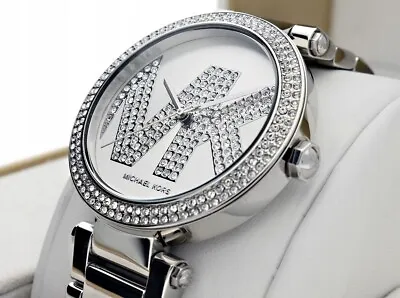 Michael Kors Mk6658 Parker Silver Mk Crystals Women's Watch • $119