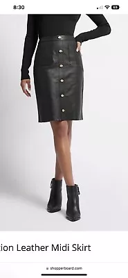 Liberation Leather Midi Skirtby Aje • $140