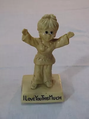 Vtg I S Inc 'I Love You This Much' Resin Figurine 1970 R • $12.95