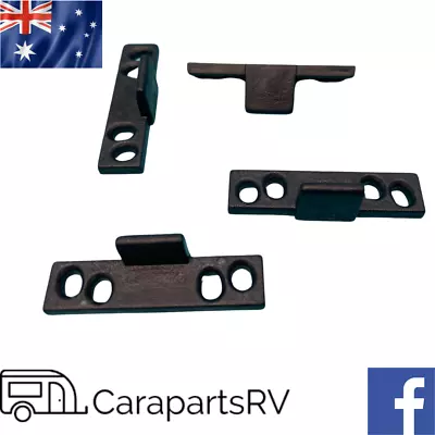 4 X CARAVAN CUPBOARD & DOOR LOCK STRIKERS X 15mm HIGH. SUITS COROMAL WINDSOR • $25.96