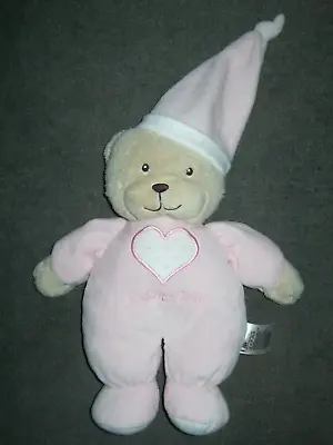 Mothercare Pink Bedtime Bear With Heart 11  Soft Toy. • £19.99