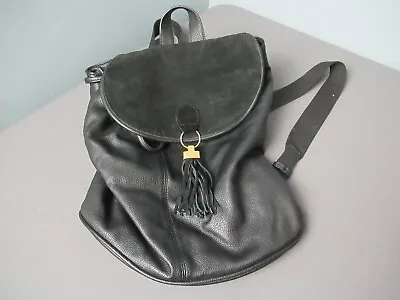 Urban Outfitters Ecote Black Faux Leather Real Suede Tassel Backpack - J Sb • $6.23