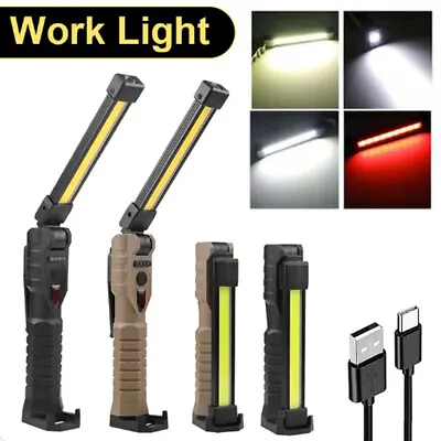 Magnetic Rechargeable COB LED Work Light Lamp Flashlight Folding Torch Bright US • $15.89
