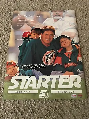 Vintage DAN MARINO W/ KIDS MIAMI DOLPHINS STARTER JACKET Poster Print Ad 1990s • $8.99