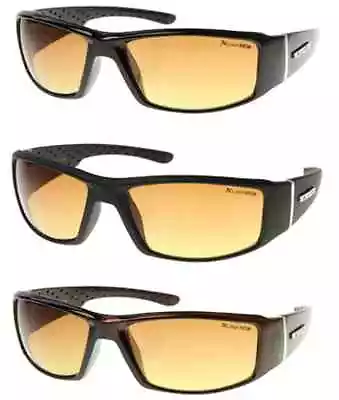 Xloop Sport Wrap Hd Night Driving Sunglasses Yellow High Definition Glasses • $10.99