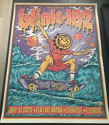 2023 7/11 Blink 182 Tour Poster FLA Live Arena Sunrise Florida Concert FL • $112.81