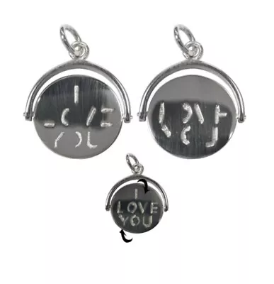 Sterling Silver Spinner I Love You 16mm Charm • £14.50