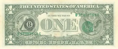 Paper Money Error - $1 3rd Printing Error At Back - Paper Money Errors • $350