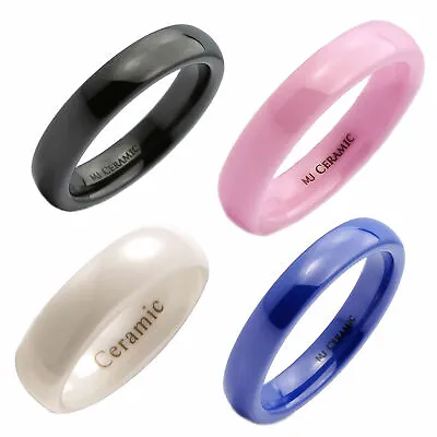 Beautiful Ceramic Wedding Ring 3-10mm Pink Red White Blue Light Blue Black • $16.99