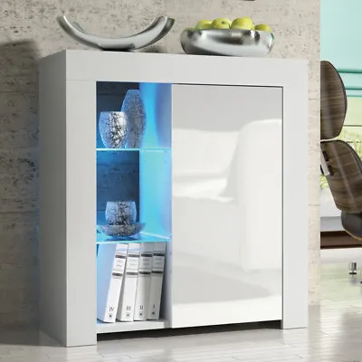 Cabinet Cupboard 83cm  Sideboard High Gloss Door With Free LED • £89.90