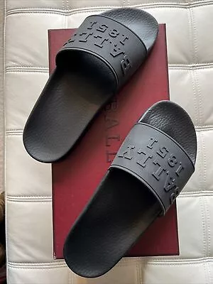 Bally Slaim Black Rubber Pool Slide Sandals US Size 9 *New In Box* • $70