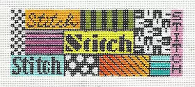  STITCH  Multi-Color Collage Handpainted Needlepoint Canvas Insert By Mindy • $59.95