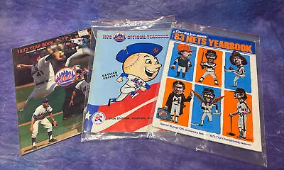 METS Yearbook Lot Of 3- 1972 1973 1976 - Near Mint In Plastic! • $15.99