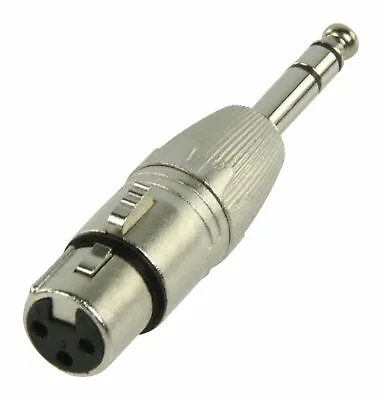 STEREO 6.35mm 1/4  Male Jack Plug To 3 Pin XLR Female Socket Amp Mic Adapter • £3.62