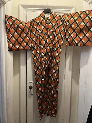 Vintage Mens Japanese Kimono Cardigan Open Front Yukata Style Shirt • $14.99