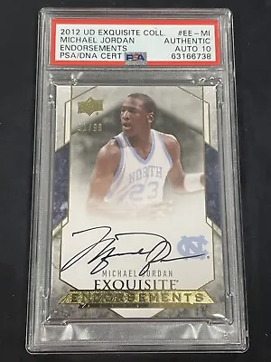 Michael JORDAN 2012 UD EXQUISITE Collection ENDORSEMENTS Autograph PSA/DNA 10 • $2999.99