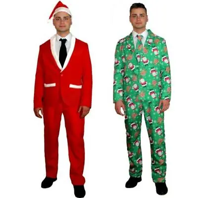 £15.99 • Buy Mens Christmas Suit Santa Reindeer Funny Patterned Fancy Dress Costume 3 Piece 