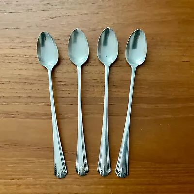 Four 4 Vintage Vernon Silver Plate Ice Tea Spoons 7 1/2” • $5.25