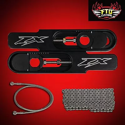 $292 • Buy 2007 ZX10R Swingarm Extensions, 36  Brake Line, 525 Chain ZX10-R Extension,