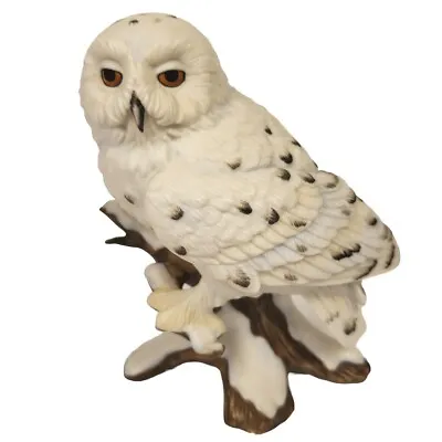 Vintage Eyes Of The Night Snowy Owl Fine Porcelain Figurine Maruri USA 1980's • $28.97