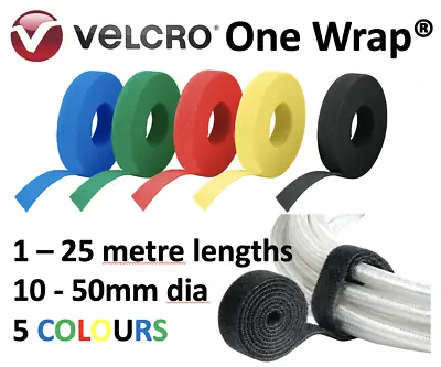 £54.95 • Buy Velcro® Brand ONE WRAP® 10-50mm Blue Green Red Yellow Black Strap Hook Loop Tie 
