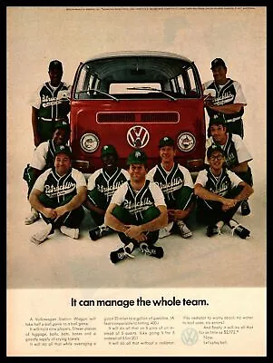 1970 Volkswagen Type 2 Bus Petrucelli's Pizzeria Softball Team VW Van Print Ad • $14.95