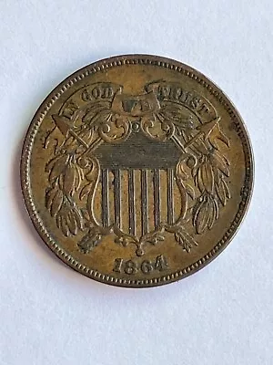 1864 United States 2 Cent Coin • $0.72