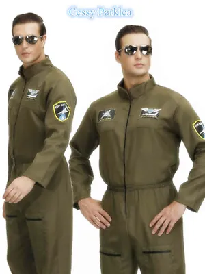 W-P3-3 Mens Top Gun Maverick Aviator Air Force Costume Fighter Pilot 1980s • $31.30