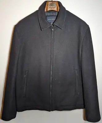 Banana Republic Jacket Black Full Zip Wool Cashmere Men's Size XL • $51.99
